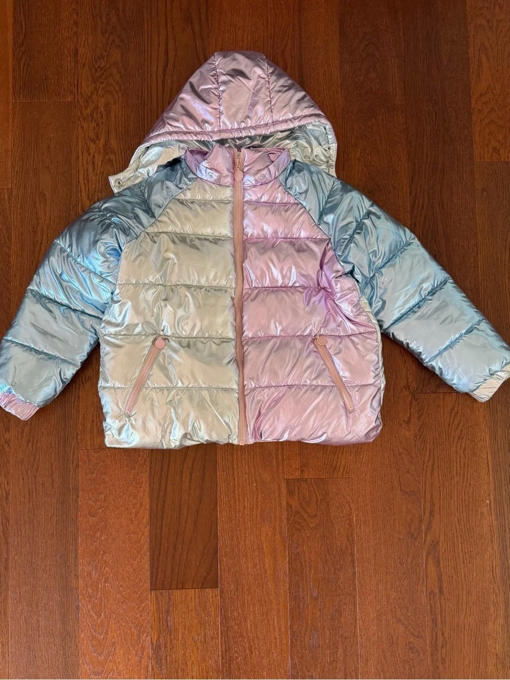 Stella McCartney Kids Metallic Puffer Coat 10y